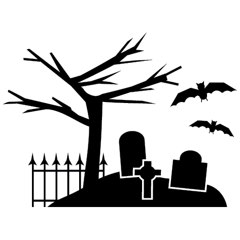 Sticker cimetière Halloween